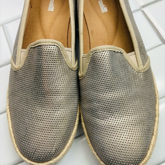 Womens Clarks Azella Theoni Espadrille Slip-on Loafers - Gold Metallic size 12 - Picture 8 of 10